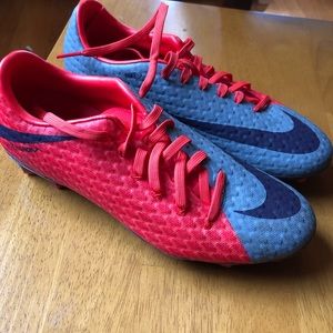 Nike Red and Grey Hypervenom Soccer Cleats